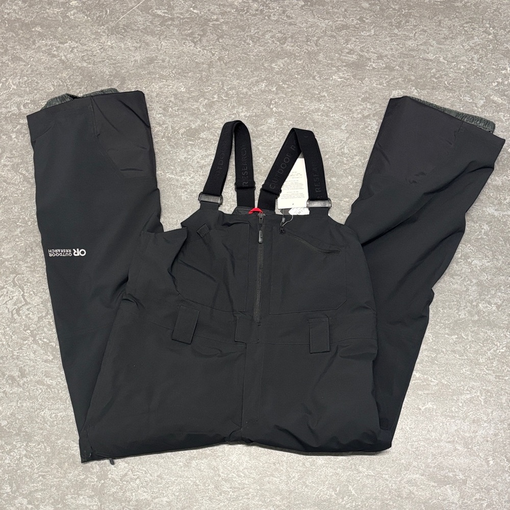 Outdoor Research Men’s Snowcrew bib black Large NWT